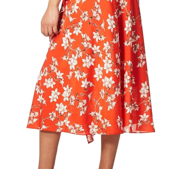 CALVIN KLEIN women’s ruffle front skirt tango floral print size 12 - Picture 3 of 15